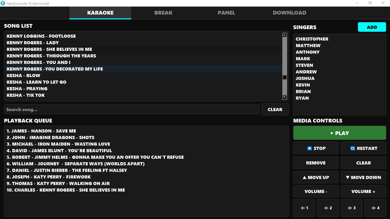NeoKaraoke Interface